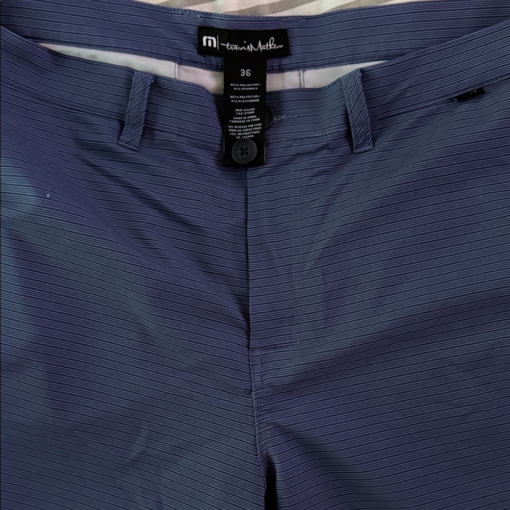 Travis Mathew Men's Navy Striped Shorts